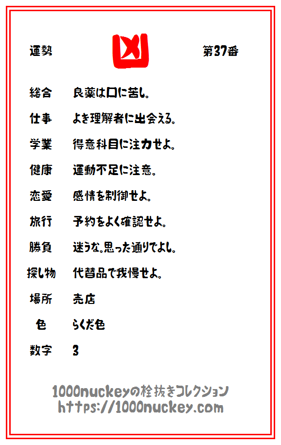 おみくじの結果